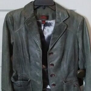 Well-Loved Danier Grey Leather Blazer
